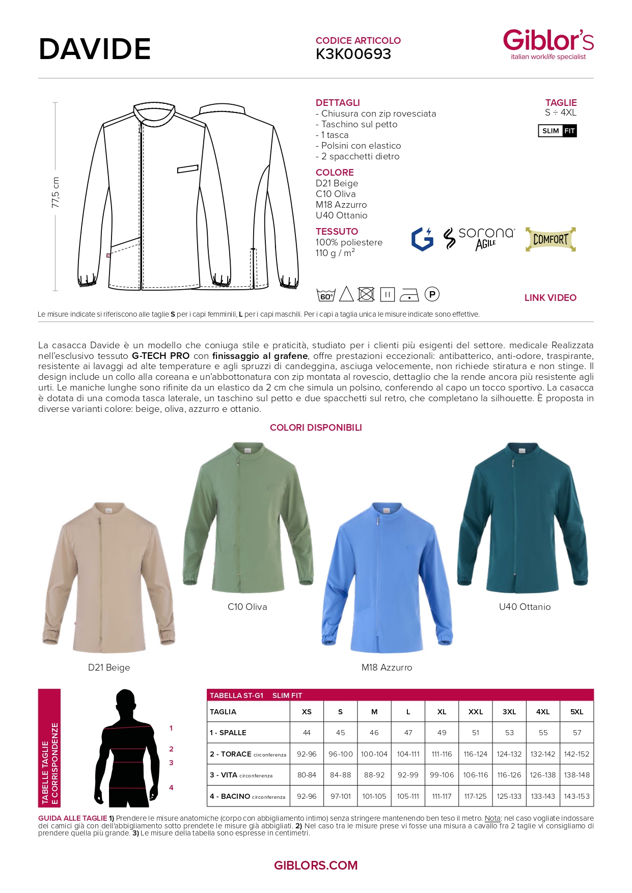 Spendi-Bene-ti-conviene-meglio-meno-Abbigliamento-Divise-Lavoro-Giblor's-Uomo-Casacca-Davide-Shop-Ecommerce-Offerte-Sconti-Promo-Beauty-Medicale-Wellness-Ho.Re.Ca.