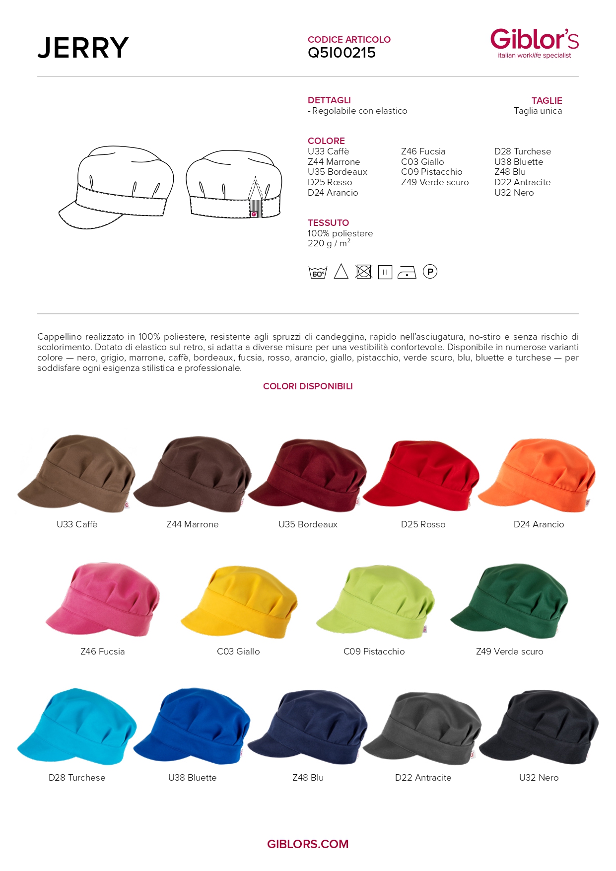 Spendi-Bene-ti-conviene-meglio-meno-Abbigliamento-Cappelli-Lavoro-Giblor's-Unisex-Jerry-Shop-Ecommerce-Offerte-Sconti-Promo-Ho.Re.Ca.-Ristorazione-Sala-Cucina-Camerieri